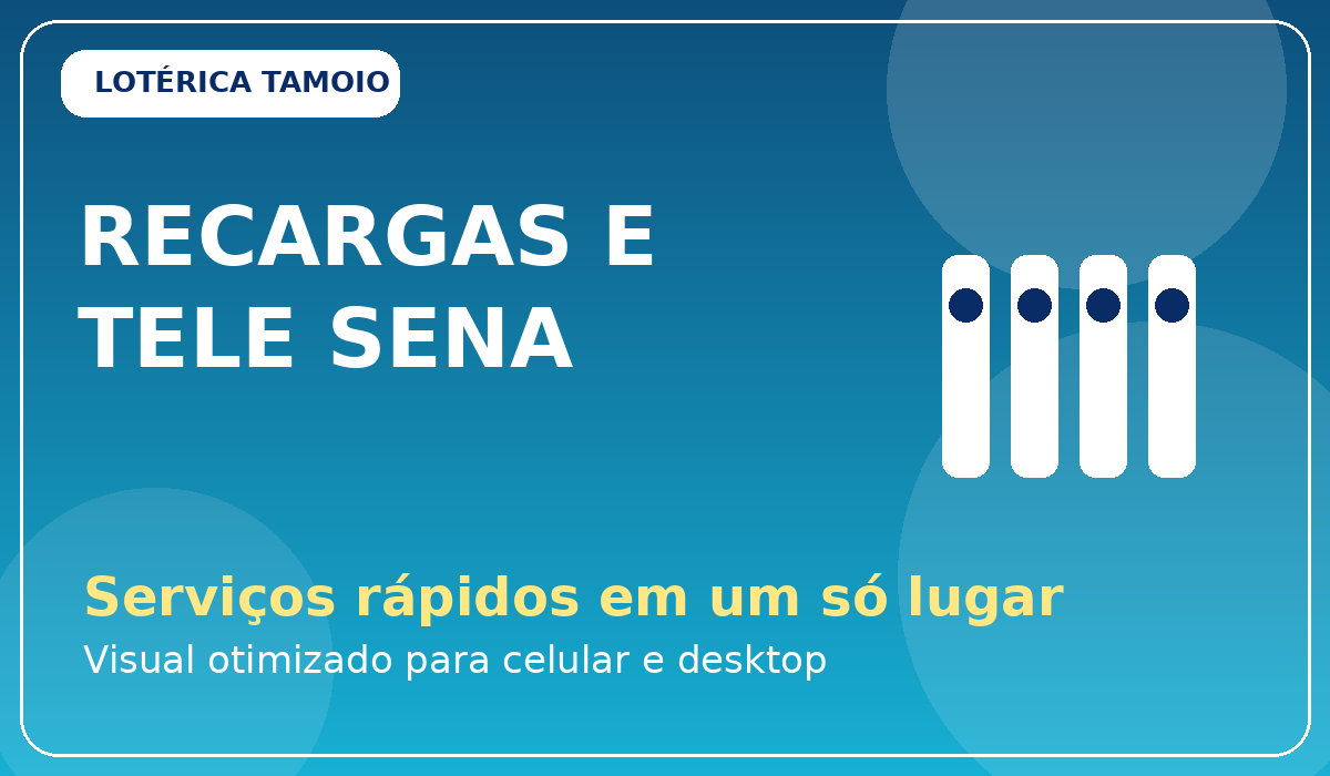 Card de recargas e tele sena